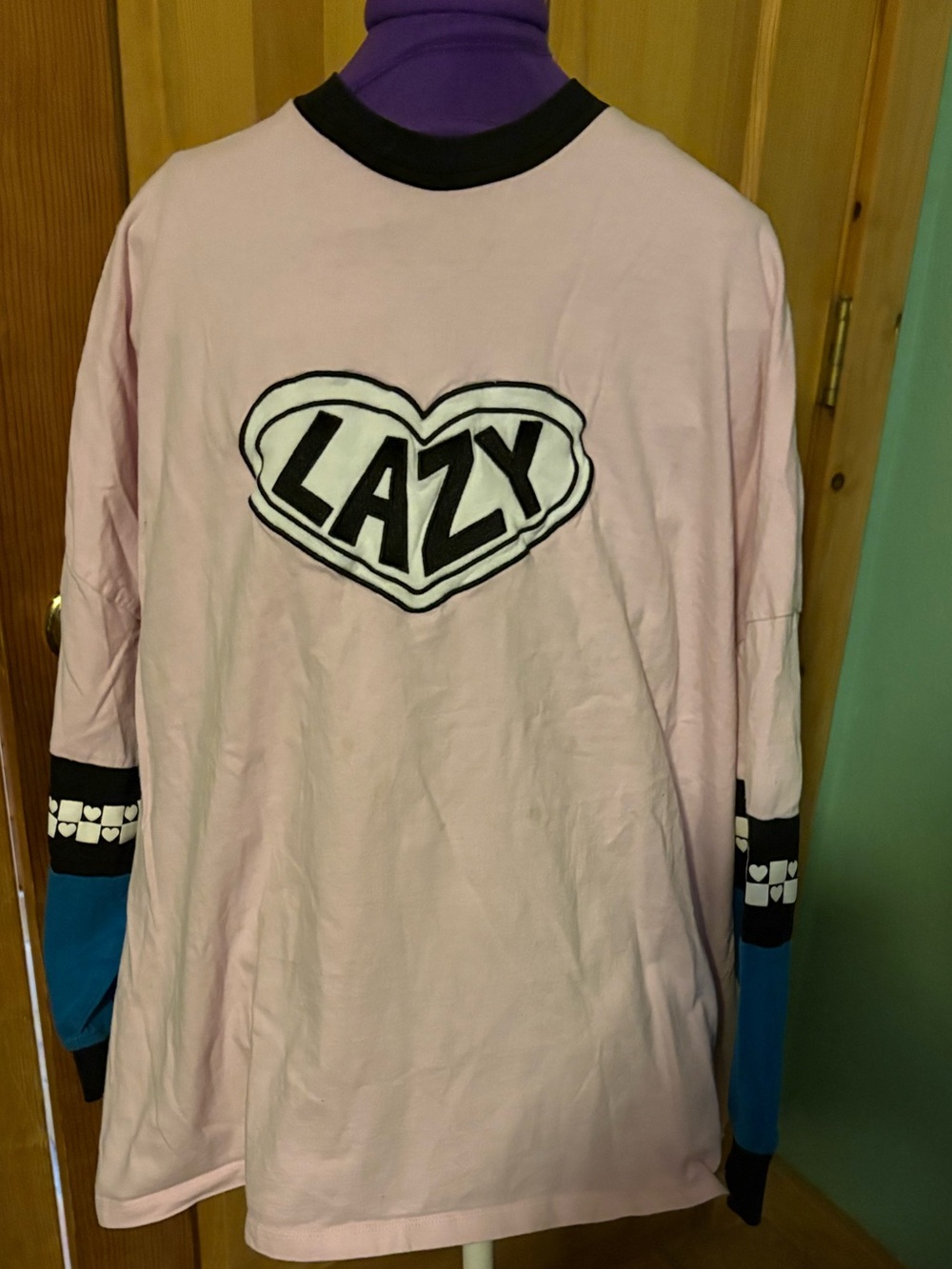 LAZY OAF Vintage Long Sleeve Tee - Pink & Blue